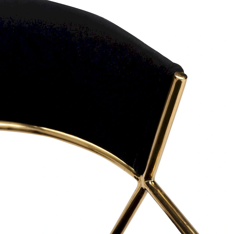 Chaises de salle à manger capitonnées dorées (Lot de 2)