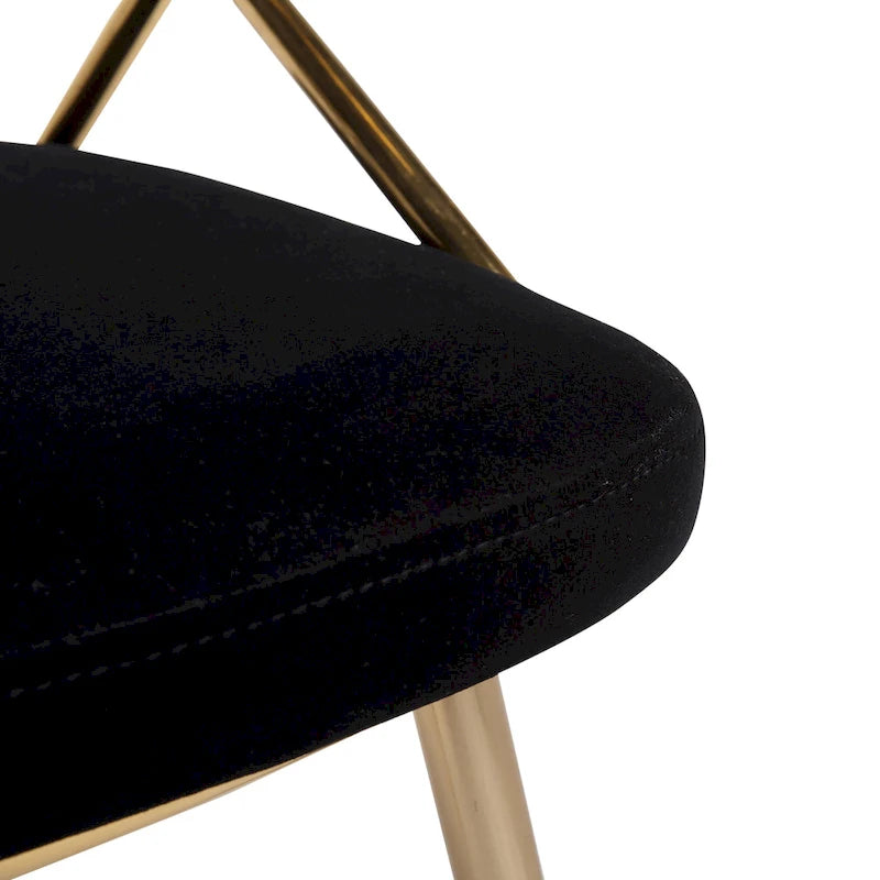 Chaises de salle à manger capitonnées dorées (Lot de 2)