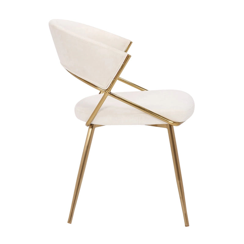 Chaises de salle à manger capitonnées dorées (Lot de 2)