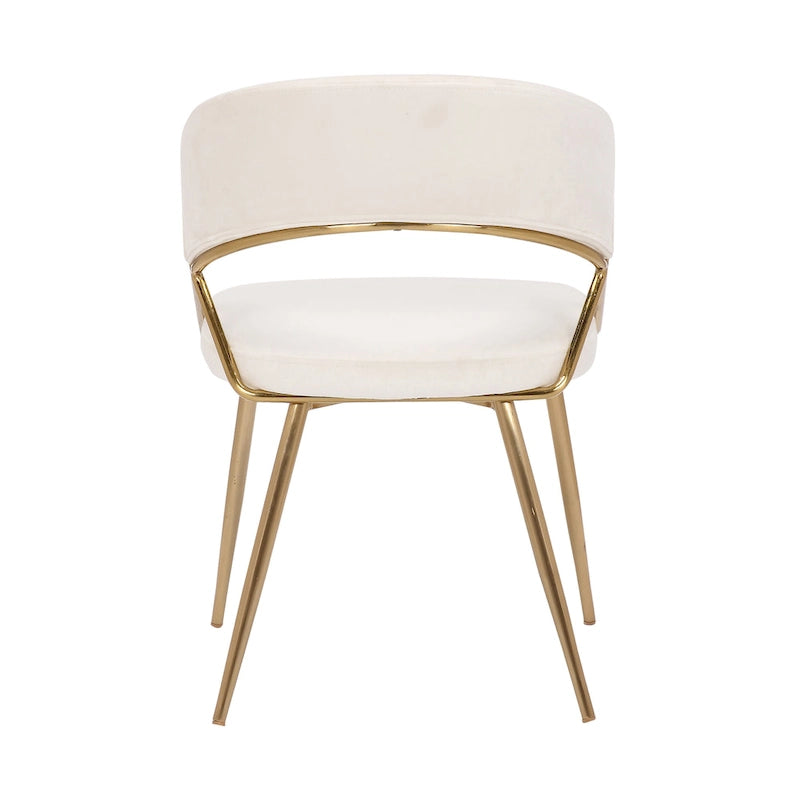 Chaises de salle à manger capitonnées dorées (Lot de 2)