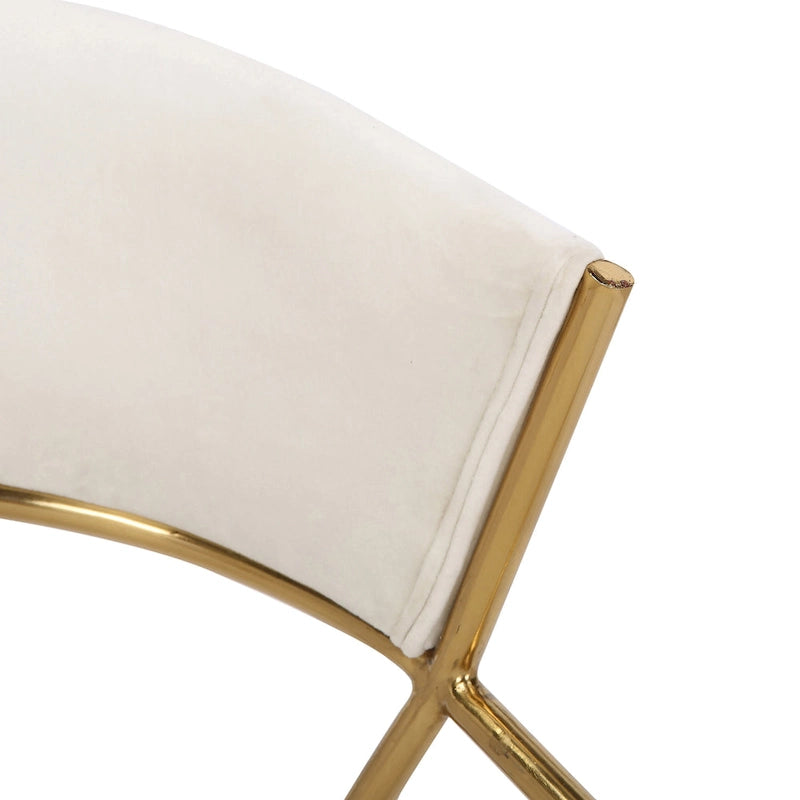Chaises de salle à manger capitonnées dorées (Lot de 2)