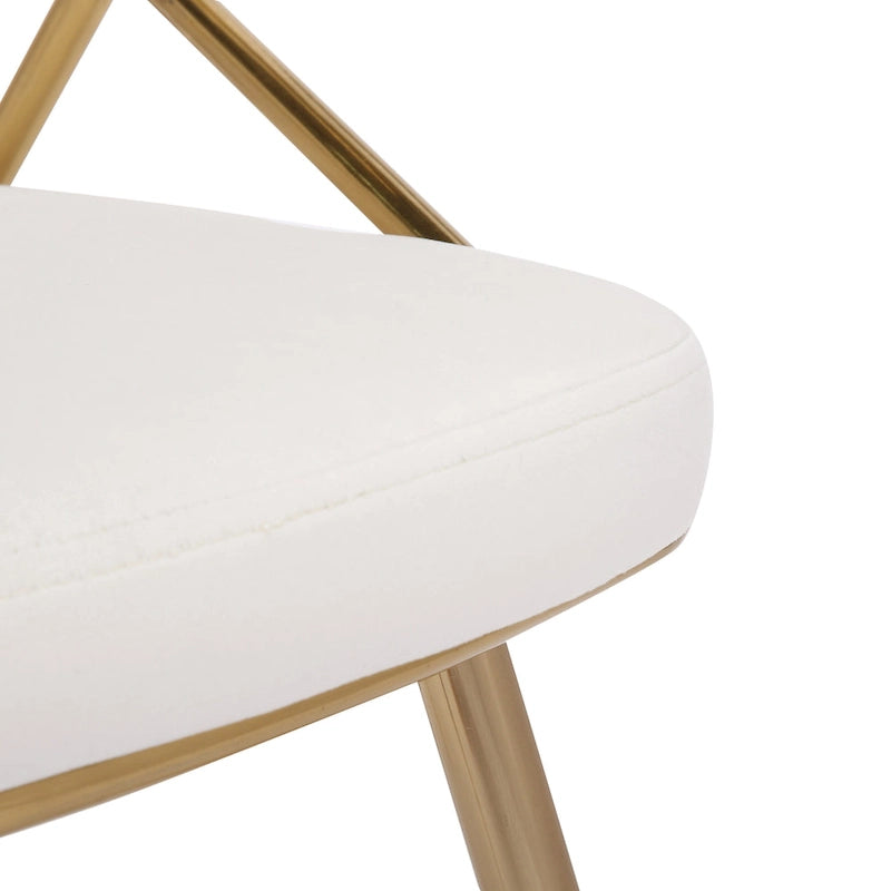 Chaises de salle à manger capitonnées dorées (Lot de 2)