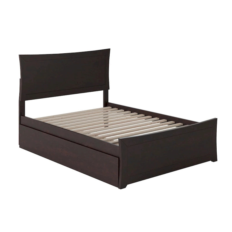 Lit plateforme avec pied de lit assorti et sommier escamotable