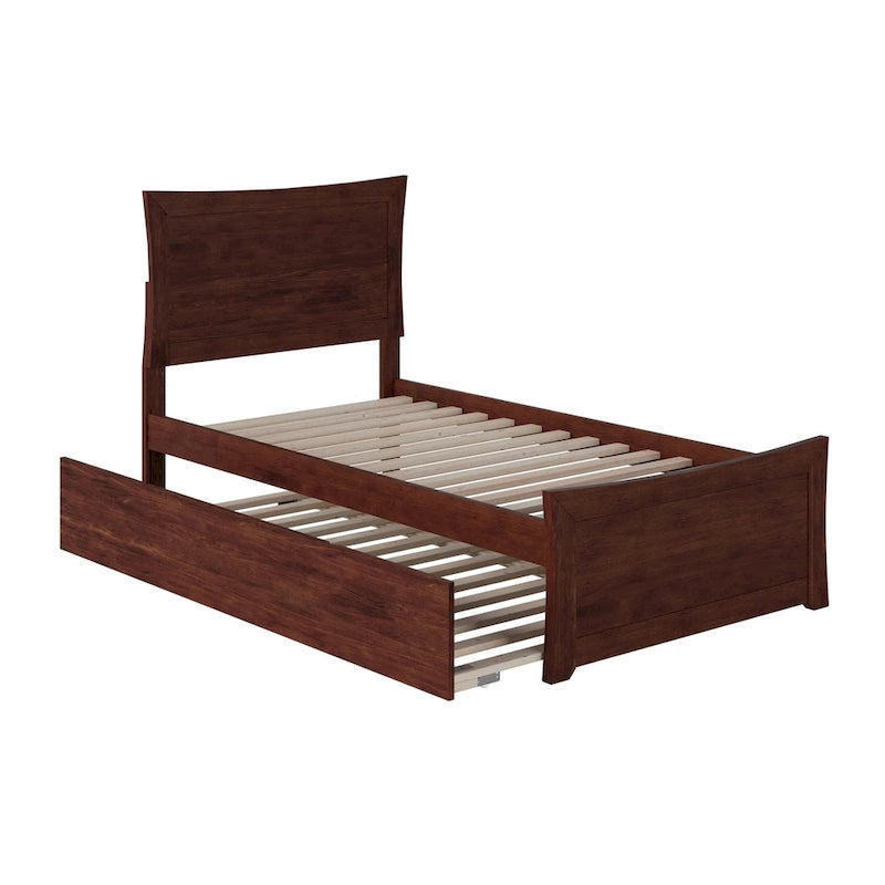 Lit plateforme avec pied de lit assorti et sommier escamotable