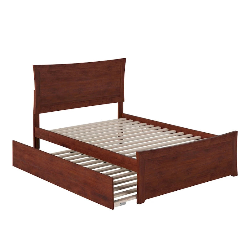 Lit plateforme avec pied de lit assorti et sommier escamotable