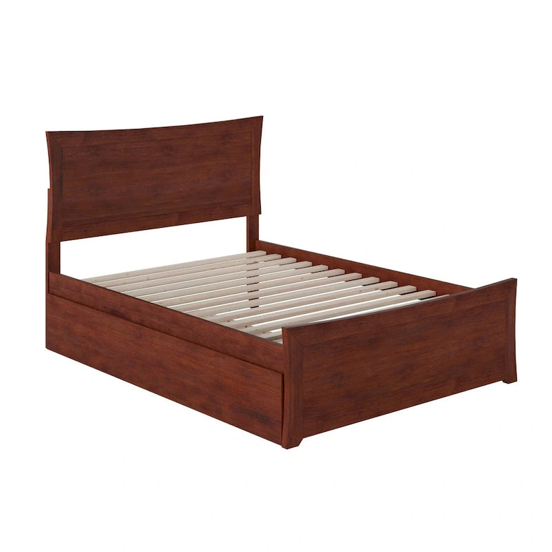 Lit plateforme avec pied de lit assorti et sommier escamotable