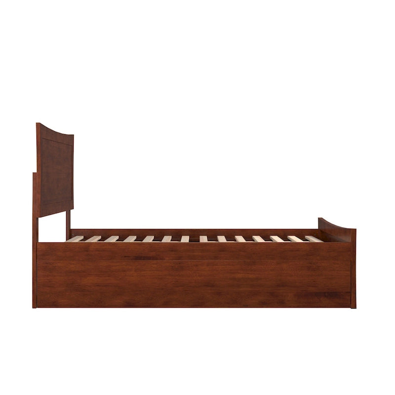 Lit plateforme avec pied de lit assorti et sommier escamotable
