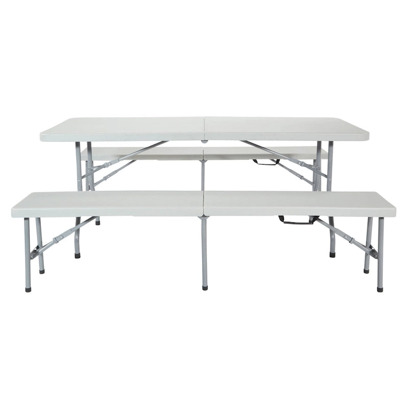 Ensemble table et bancs pliants 3 pièces