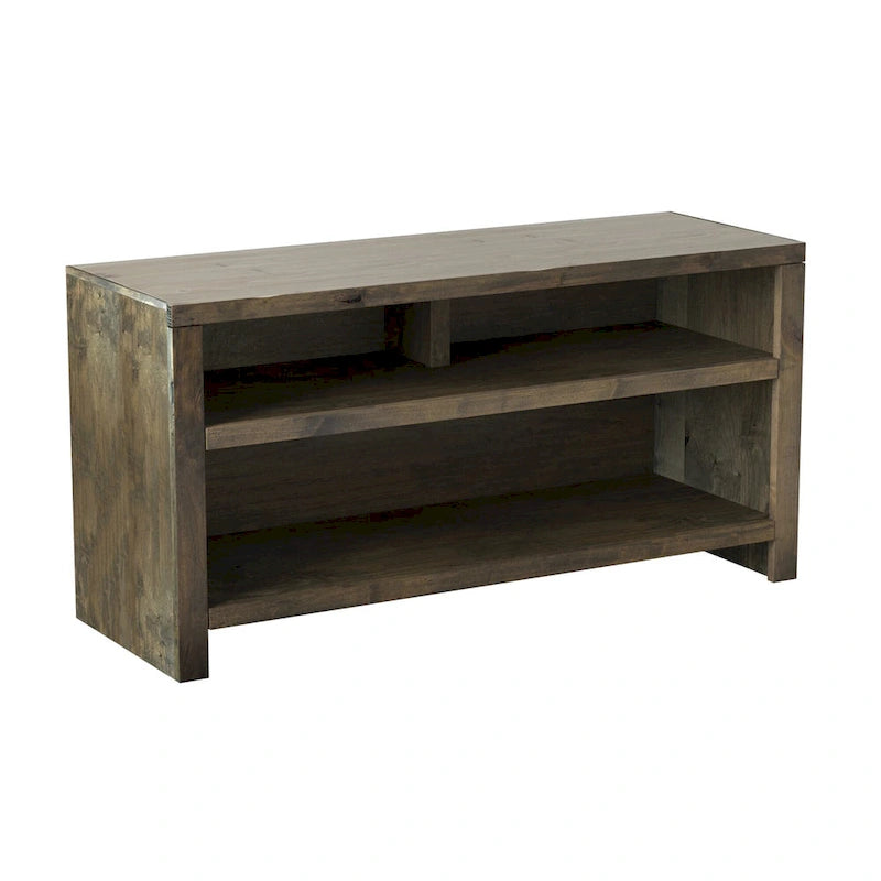 Meuble TV de 122 cm (convient aux téléviseurs jusqu'à 55 pouces) — Aucun assemblage requis, finition bois de grange
