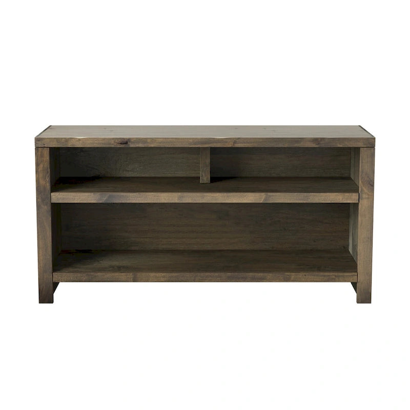 Meuble TV de 122 cm (convient aux téléviseurs jusqu'à 55 pouces) — Aucun assemblage requis, finition bois de grange
