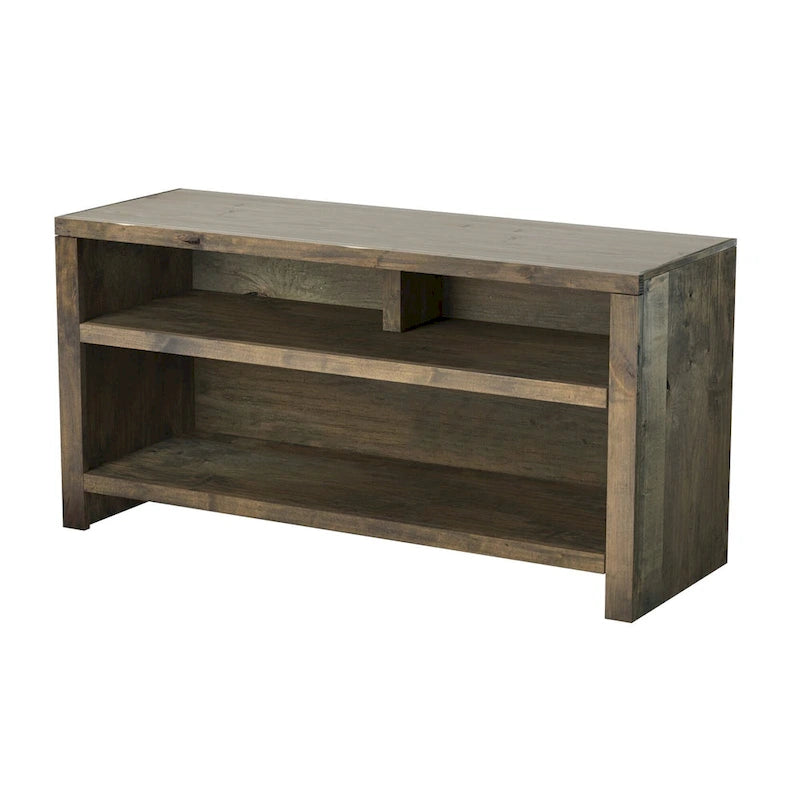 Meuble TV de 122 cm (convient aux téléviseurs jusqu'à 55 pouces) — Aucun assemblage requis, finition bois de grange