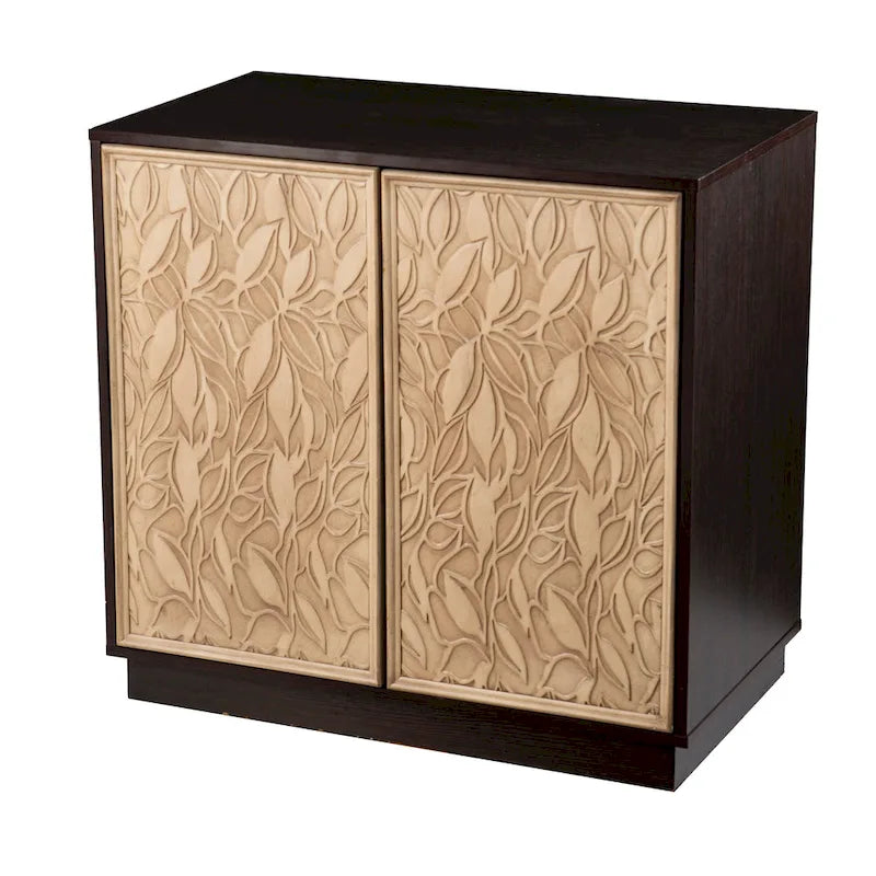 Meuble de rangement en bois marron de style transitionnel moderne