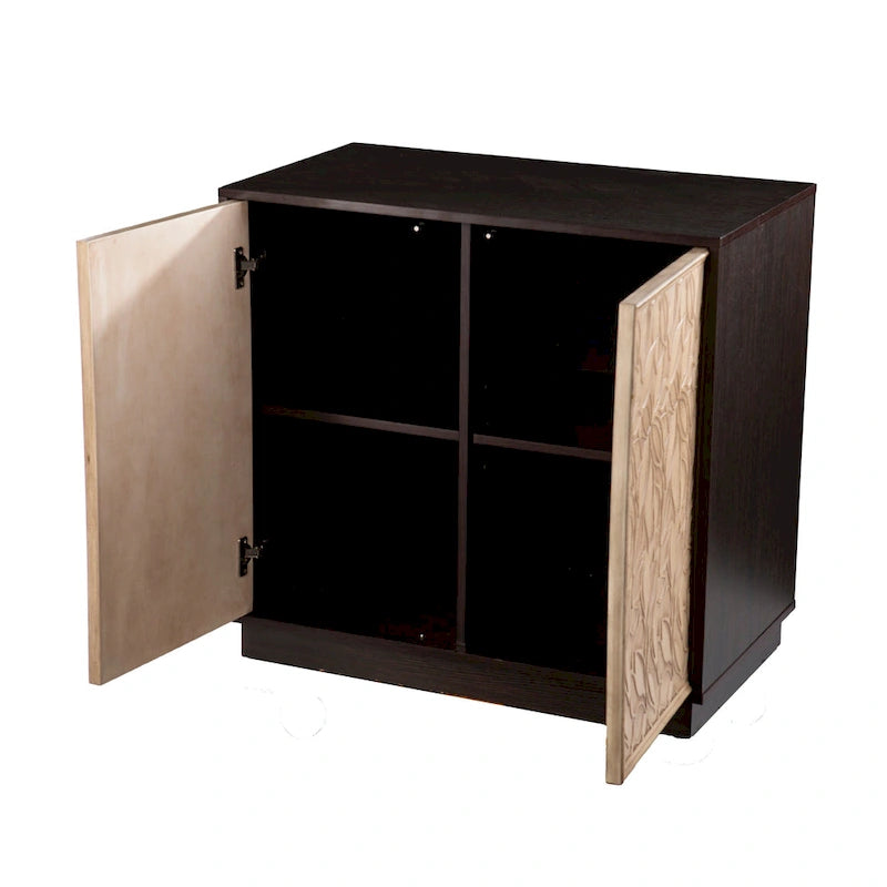 Meuble de rangement en bois marron de style transitionnel moderne
