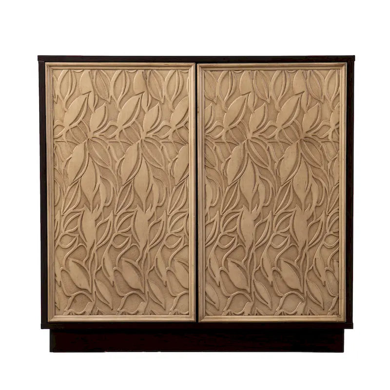 Meuble de rangement en bois marron de style transitionnel moderne