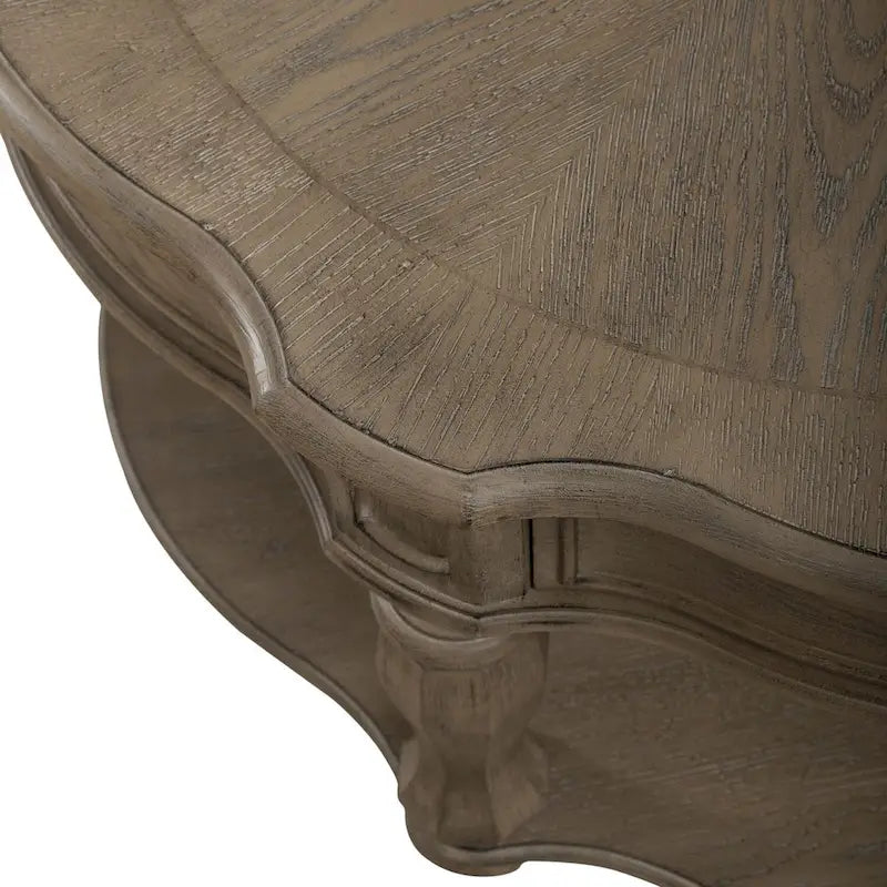 Table basse ronde couleur terre cuite patinée