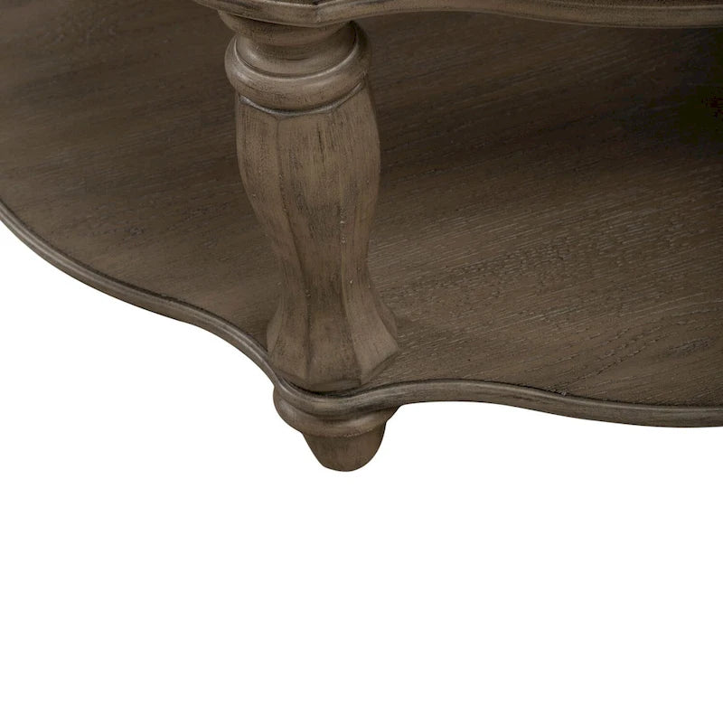Table basse ronde couleur terre cuite patinée