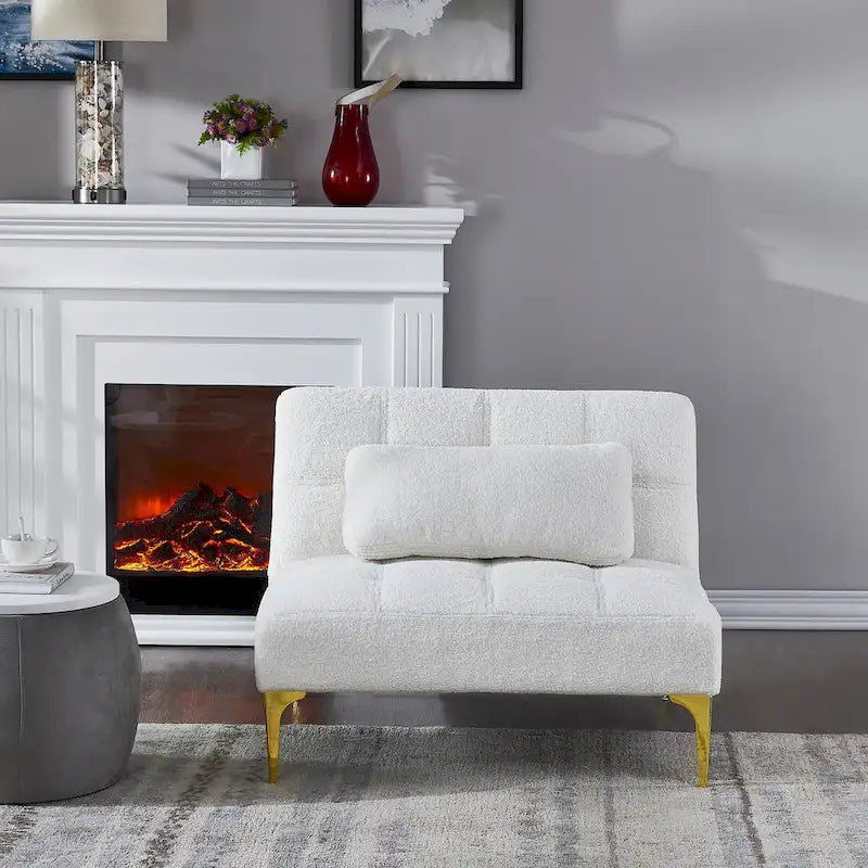 Canapé-lit pliable — Pieds en bois massif, tissu en lin, vert moutarde
