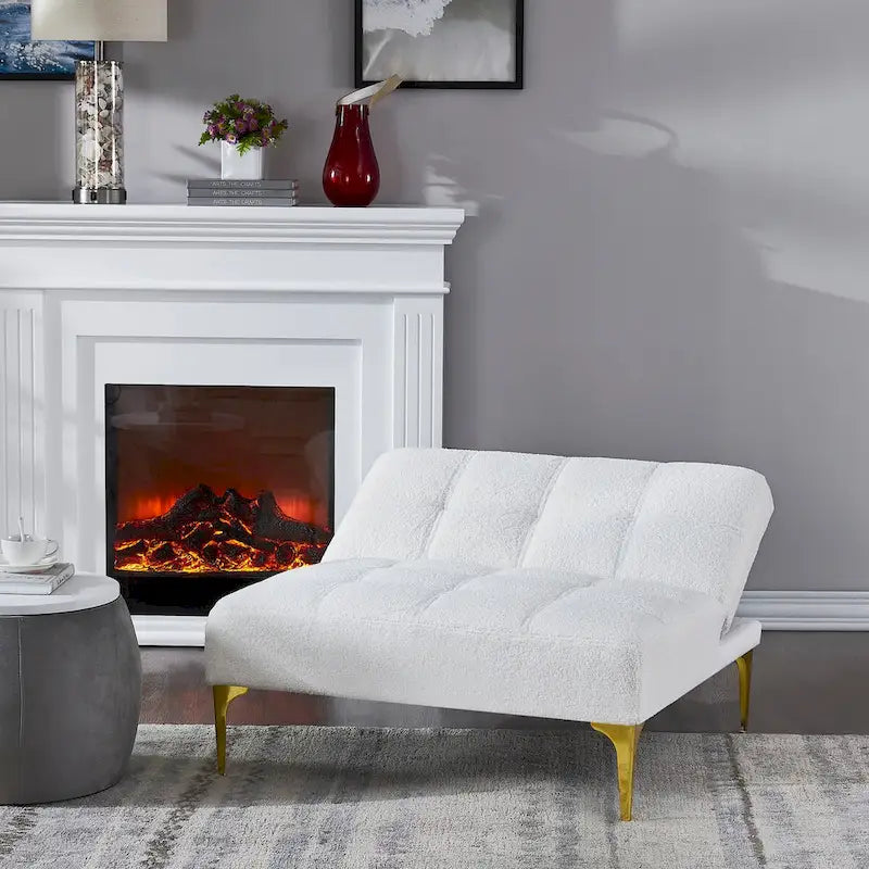Canapé-lit pliable — Pieds en bois massif, tissu en lin, vert moutarde