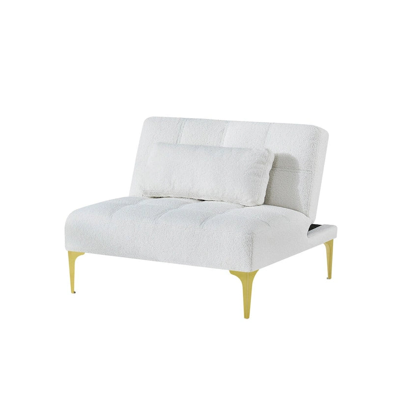 Canapé-lit pliable — Pieds en bois massif, tissu en lin, vert moutarde