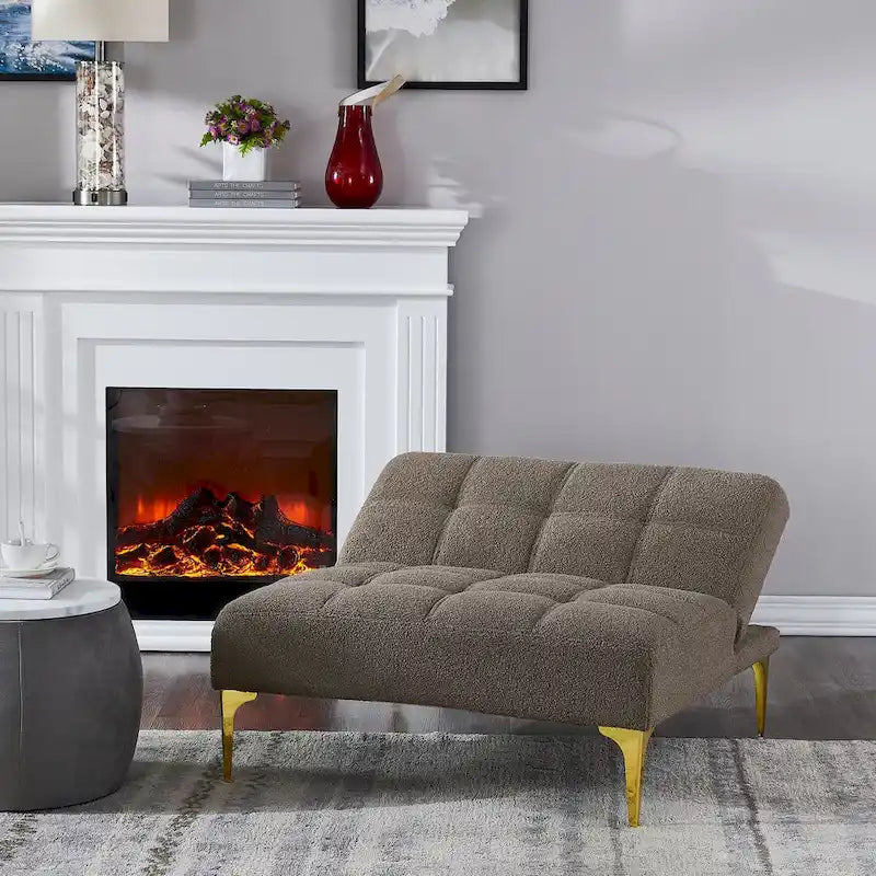 Canapé-lit pliable — Pieds en bois massif, tissu en lin, vert moutarde