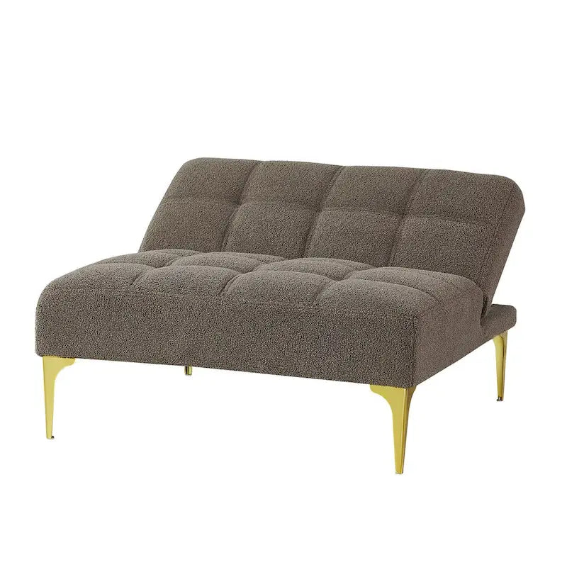Canapé-lit pliable — Pieds en bois massif, tissu en lin, vert moutarde