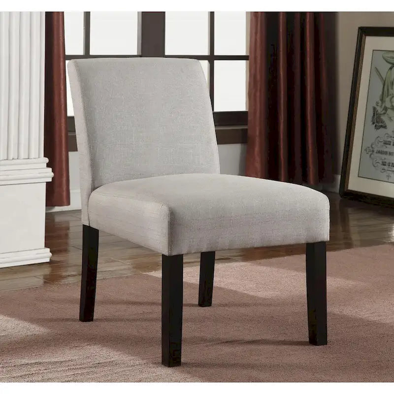 Chaises d'appoint en tissu grain de bois vieilli (Pieds en bois massif, Lot de 2)