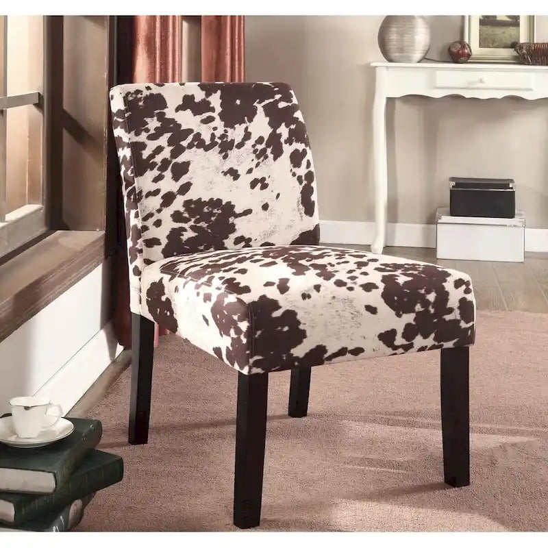 Chaises d'appoint en tissu grain de bois vieilli (Pieds en bois massif, Lot de 2)