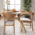 Chaises de salle à manger en bois d'hévéa massif (lot de 2)