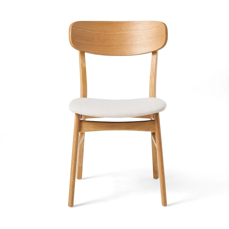 Chaises de salle à manger en bois d'hévéa massif (lot de 2)