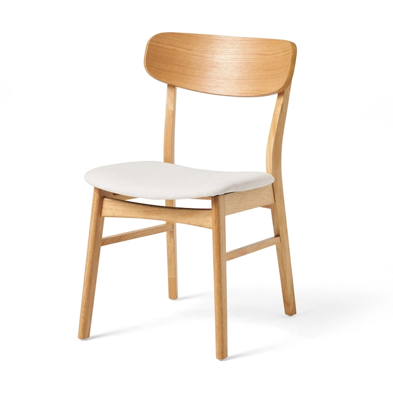 Chaises de salle à manger en bois d'hévéa massif (lot de 2)