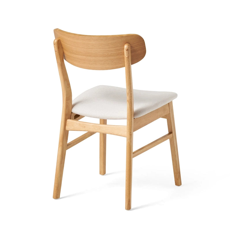Chaises de salle à manger en bois d'hévéa massif (lot de 2)