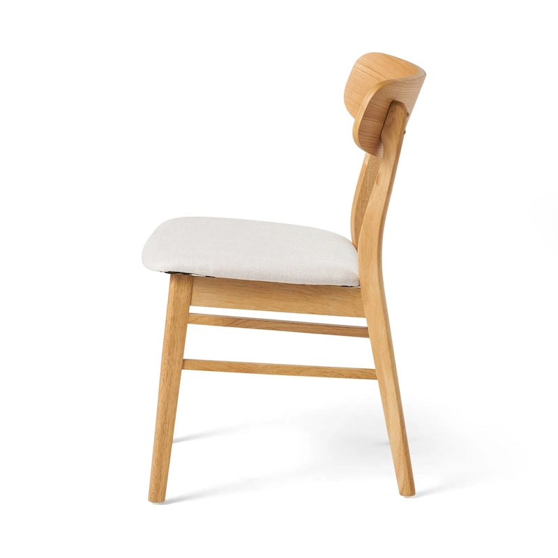 Chaises de salle à manger en bois d'hévéa massif (lot de 2)