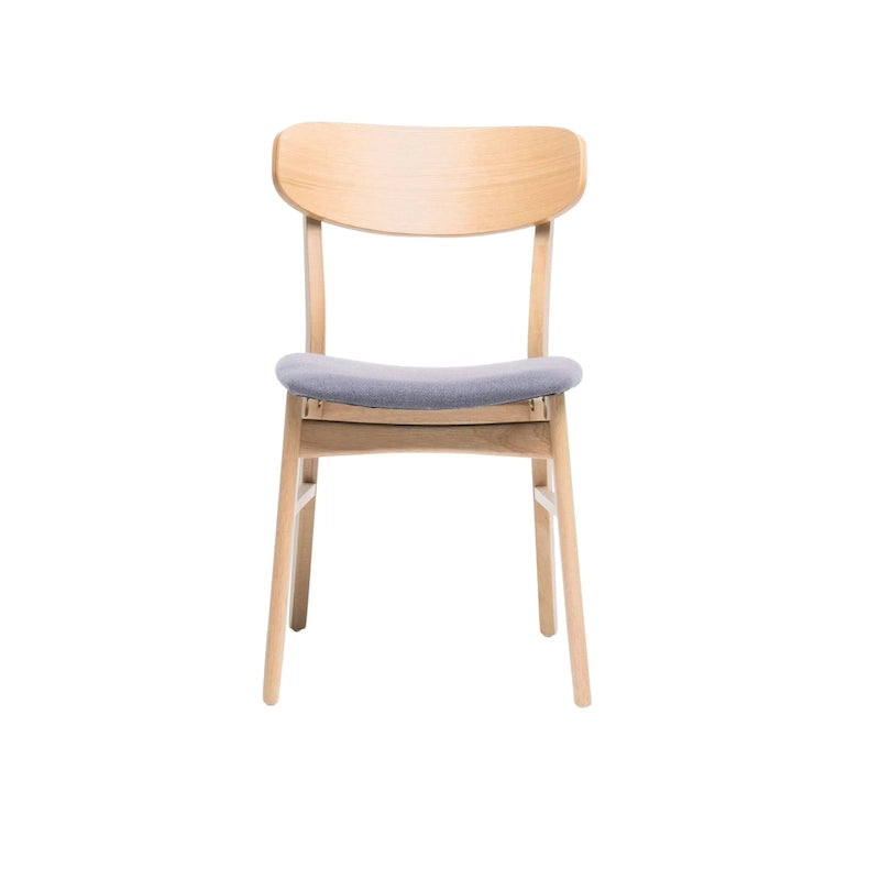Chaises de salle à manger en bois d'hévéa massif (lot de 2)
