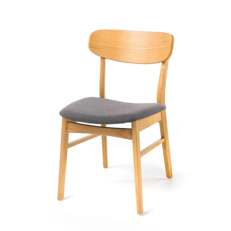 Chaises de salle à manger en bois d'hévéa massif (lot de 2)