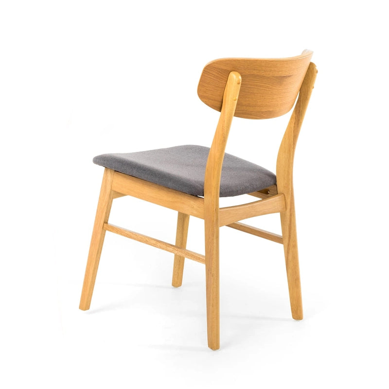 Chaises de salle à manger en bois d'hévéa massif (lot de 2)