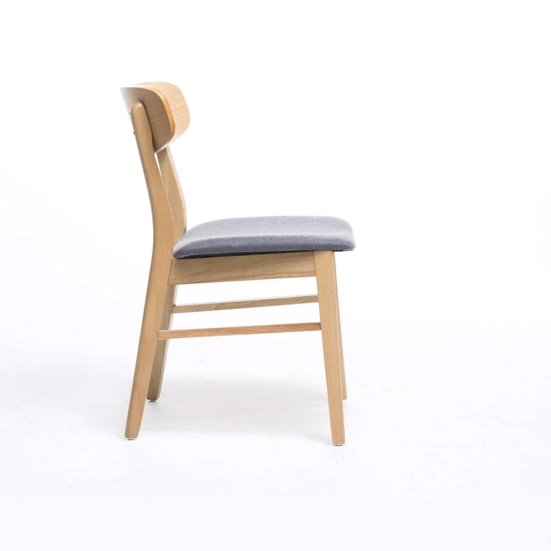 Chaises de salle à manger en bois d'hévéa massif (lot de 2)