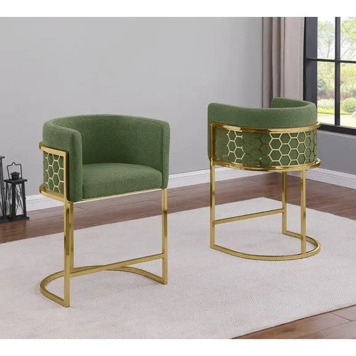 Tabourets de bar rembourrés chrome or 29 pouces (lot de 2) — S.O.