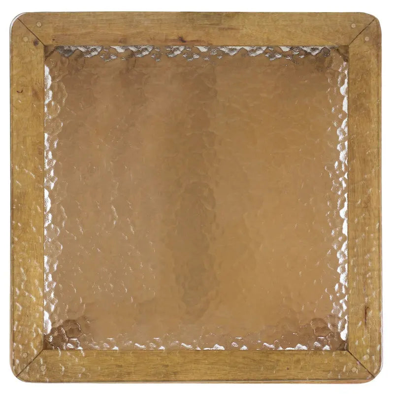 Table d'appoint décorative à plateau en verre — 56 cm (L) x 56 cm (P) x 53 cm (H)