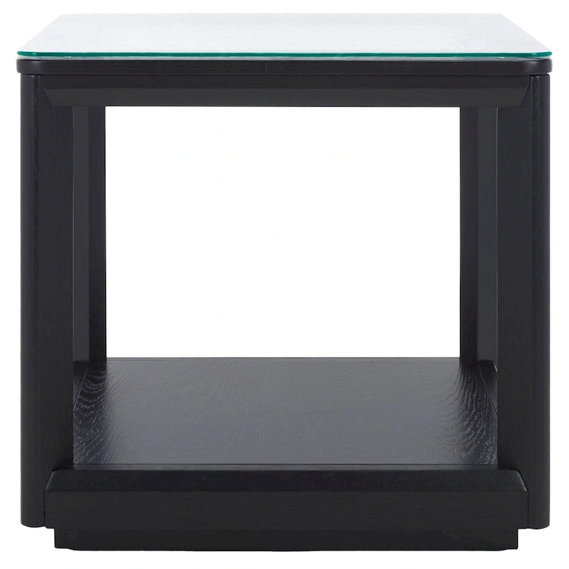 Table d'appoint décorative à plateau en verre — 56 cm (L) x 56 cm (P) x 53 cm (H)